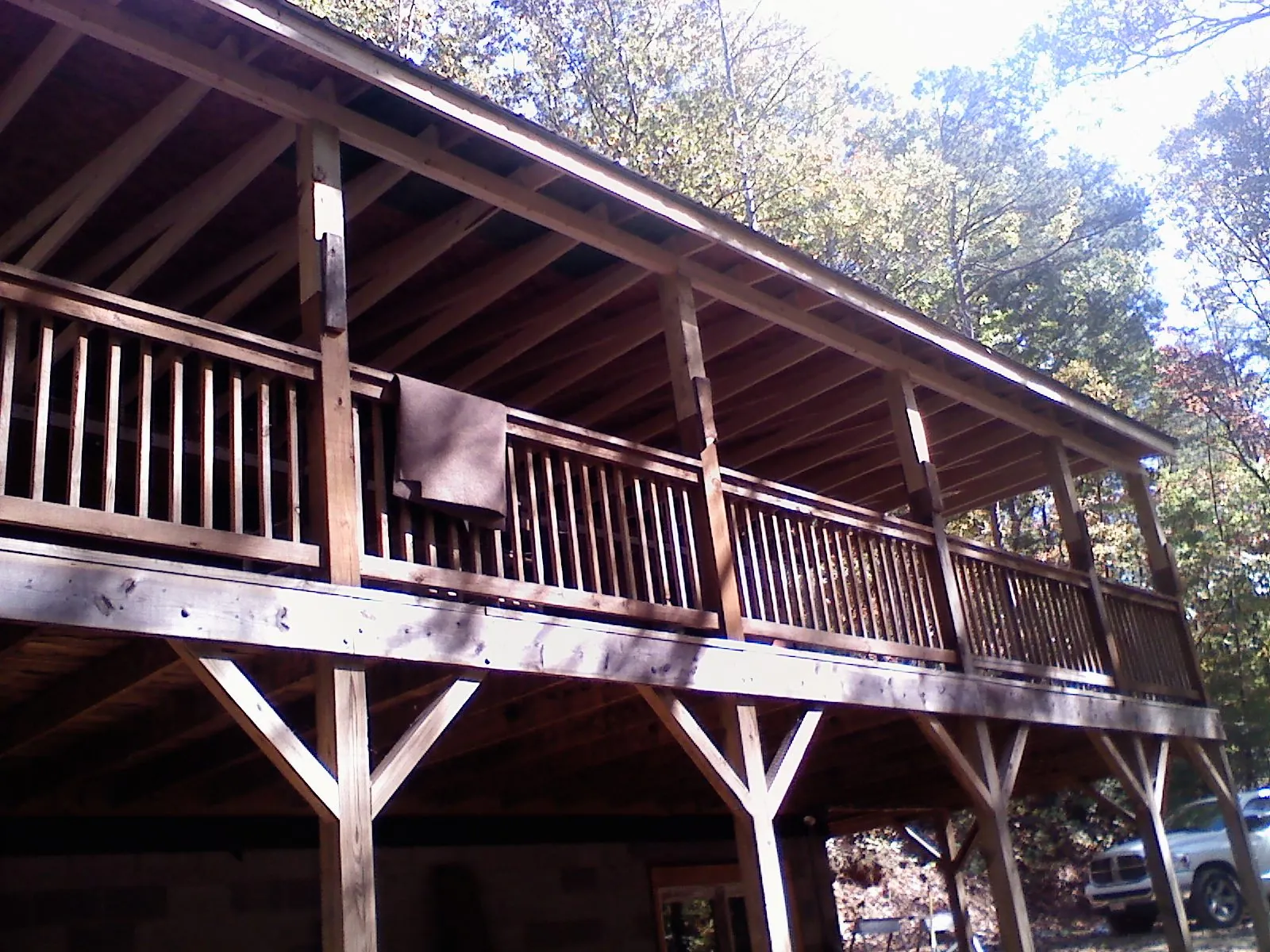 Timber framing under a new elevated porch and deck — Roof Leak Repair in Fort Howard by Roofing Brothers